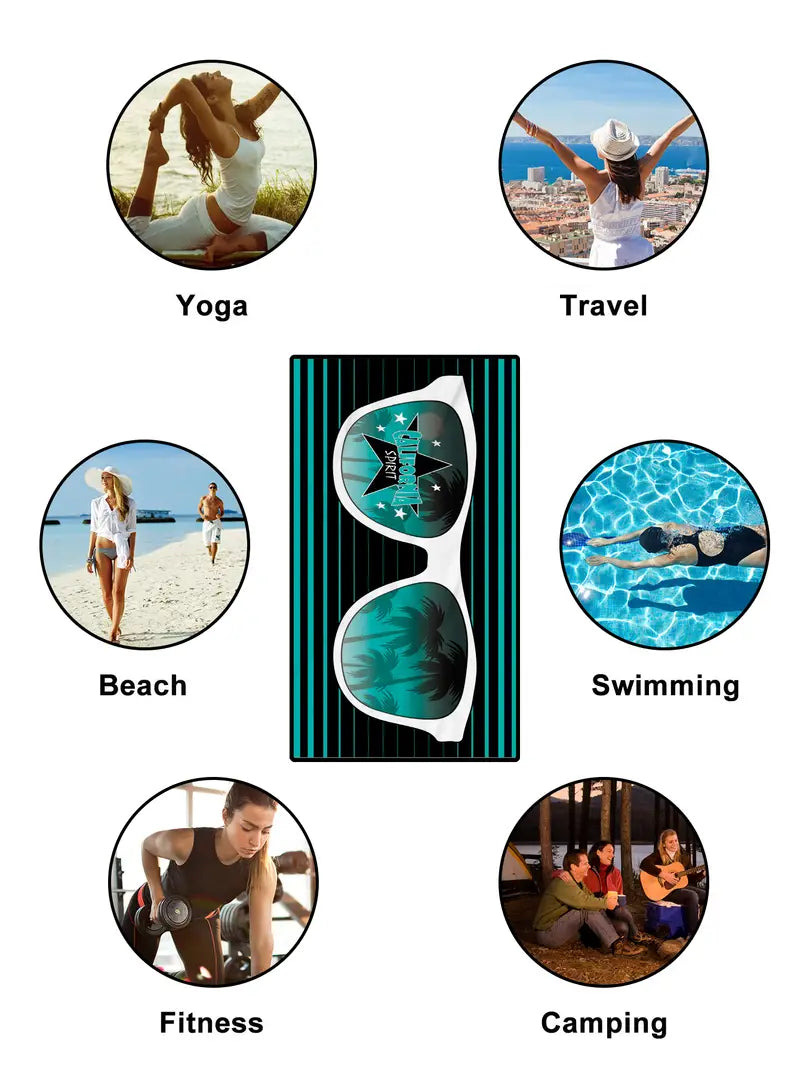 Quick-Dry Sunglasses Beach Towel (59x28in)